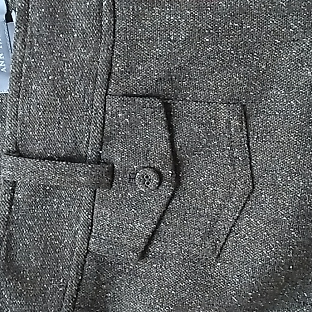 ANN TAYLOR BROWN WOOL & SILK TWEED BLEND PANTS